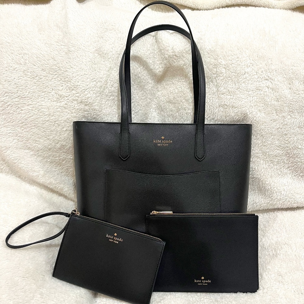 NWOT Kate Spade 3-piece Staci tote and wristlet set